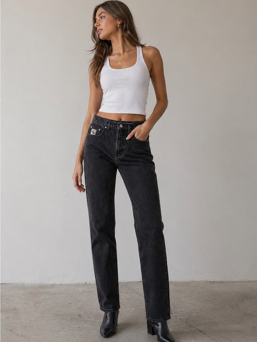 Cruel‎ Girl Slim Fit Vintage Black Jeans Size 9 Long High Rise 100% Cotton VTG